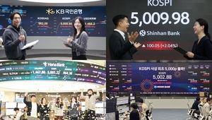 전광판에 ‘5000’ 뜬 순간…4대은행 딜링룸에도 ‘축포’가 터졌다