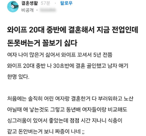 “돈 안 버는 아내, 밥 먹는 것도 보기 싫다”…외벌이 남성글 논란