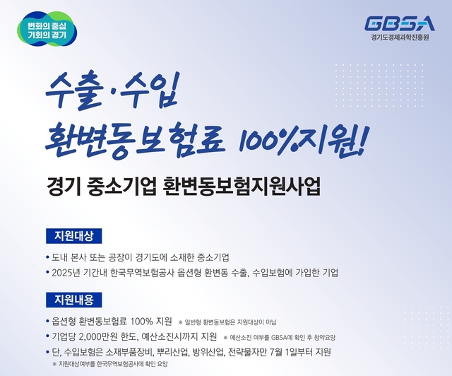 경기도 중기 환변동보험 지원 확대 시행
