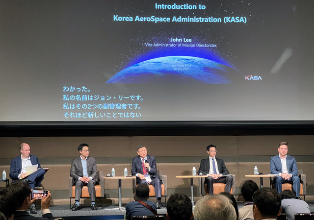 존 리(왼쪽 세번째) 우주청 우주항공임무본부장이 10일 일본 도쿄에서 열린 ‘스페이스타이드 2025’ 패널토의에 참가해 의견을 나누고 있다.
우주청 제공