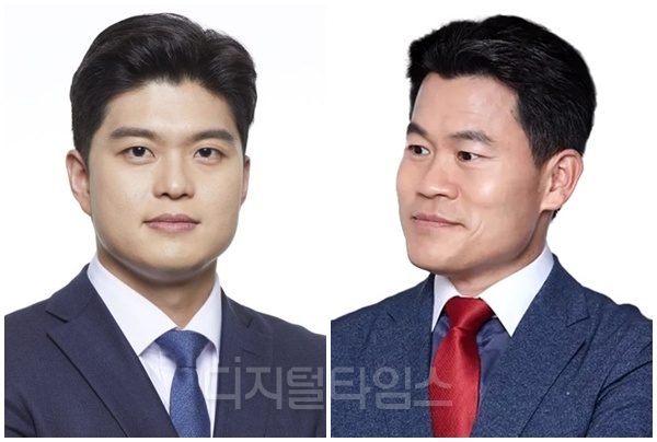 김용태(왼쪽) 전 국민의힘 비상대책위원장과 한국사 강사 출신 유튜버 전한길씨. [디지털타임스 DB]