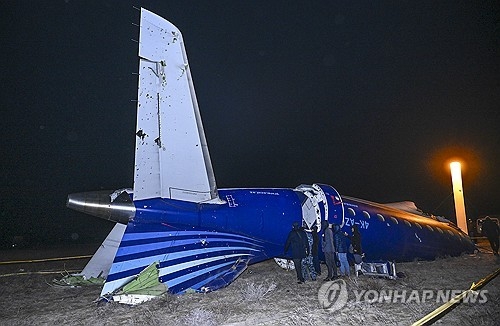 지난해 러시아 미사일에 격추돼 추락한 아제르바이잔 항공 여객기
.EPA 연합뉴스
