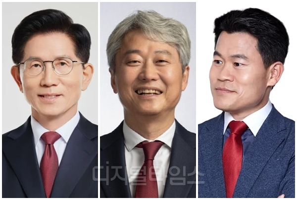 (왼쪽부터) 김문수 전 고용노동부 장관, 김근식 국민의힘 서울 송파병 당협위원장, 한국사 강사 출신 유튜버 전한길씨. [디지털타임스 DB]