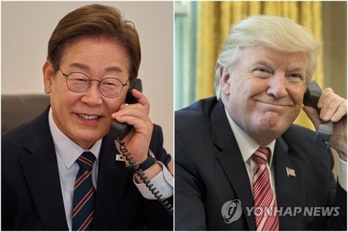 통화하는 이재명 대통령(왼쪽)과 트럼프 미국 대통령. 연합뉴스