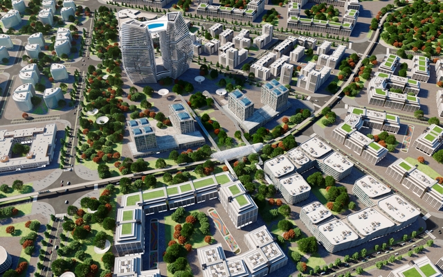 K-파크가 조성될 카자흐스탄 알라타우 시티의 그린 디스트릭트(예시) 조감도. [카스피안코리아 제공]