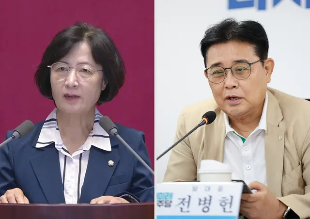 왼쪽부터 추미애 더불어민주당 의원, 전병헌 새미래민주당 대표.<추미애 국회의원 페이스북 사진·새미래민주당 제공 사진 갈무리>
