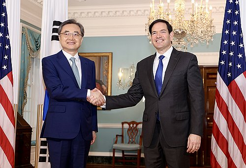 한미 외교장관 [워싱턴 특파원단 제공]