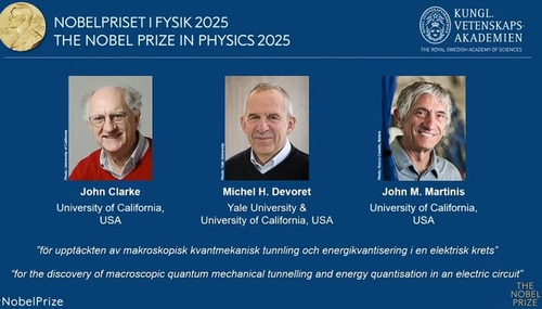 올해 노벨 물리학상 수상자로 선정된 ‘새로운 규모의 양자역학 연구’ 3인방 [노벨위원회 제공]