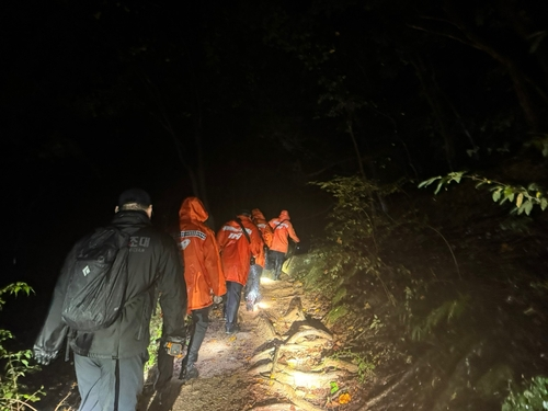 실종 당일 수색 중인 모습 [영동소방서 제공]