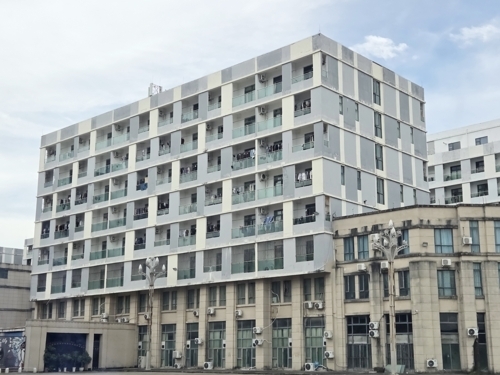 캄보디아 시아누크빌에 있는 범죄 단지로 추정되는 건물 모습. 연합뉴스