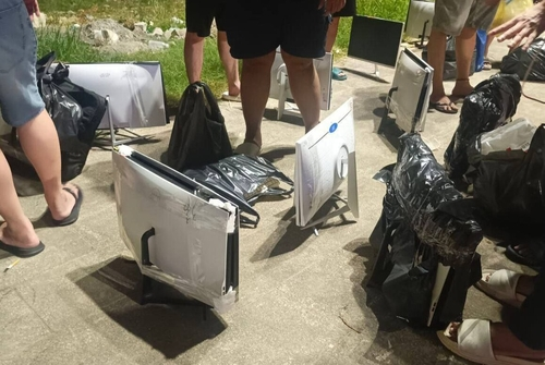 ‘천마’의 텔레그램 채널에 올라온 캄보디아 시아누크빌의 범죄단지가 다른 지역으로 거점을 옮기는 모습. [텔레그램 캡처]