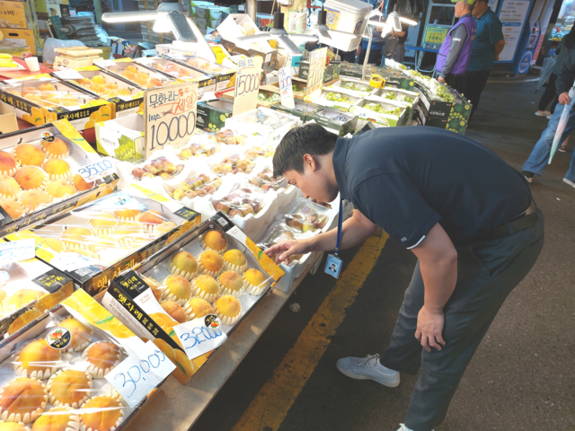 농관원 직원들이 원산지 단속을 하고 있다. [농관원]