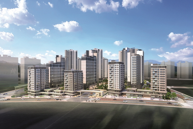 운정자이 시그니처 단지 내 상가 투시도