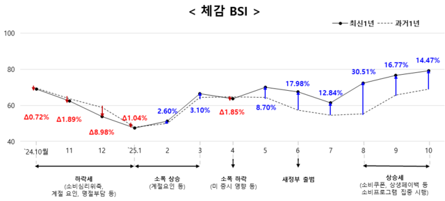 소상공인 체감 경기동향지수(BSI). [중기부]