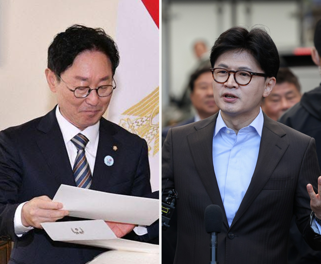 각각 법무부 장관을 지낸 판사 출신 박범계 더불어민주당 의원과 검사장 출신 한동훈 국민의힘 전 당대표.<박범계 국회의원·한동훈 official 페이스북 사진 갈무리>