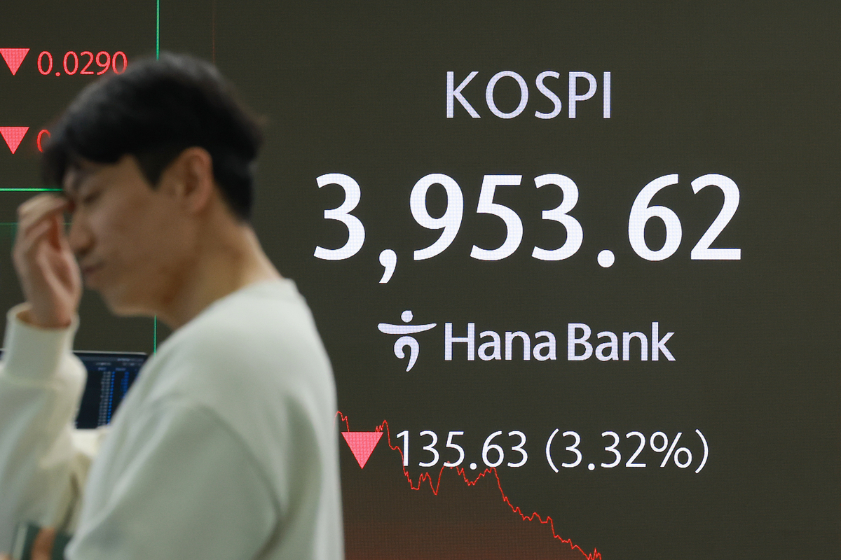 코스피, 3%대 급락 4000선 또 깨져… AI 버블 우려 악재 재부각