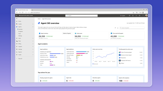 MS 에이전트 365 화면. MS 제공