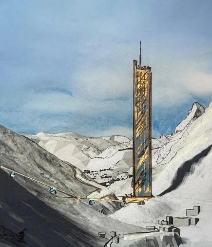 스위스 체르마트 마을에 들어설 초고층 빌딩 ‘리나 피크’ 건설 계획. linapeak-zermatt.