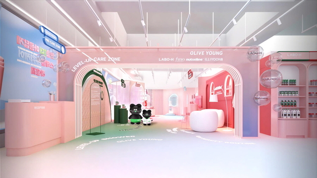 모츠, 트렌드팟 바이 올리브영홍대 팝업 디자인.(모츠(MOTZ) 제공)