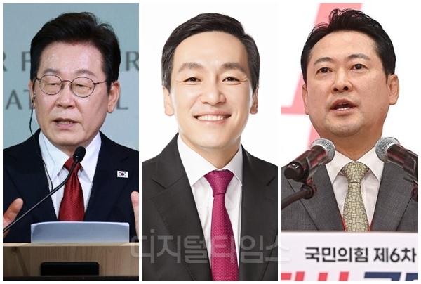(맨 왼쪽부터) 이재명 대통령, 김민수 국민의힘 최고위원, 장동혁 국민의힘 대표. [디지털타임스 DB, 연합뉴스]