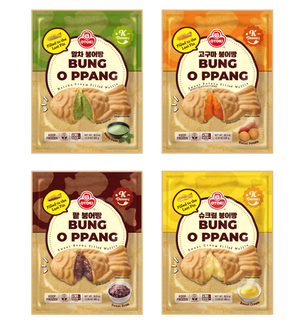 오뚜기의 미국 수출용 간식 제품 ‘붕어빵’. 과거에는 영문과 중문 표기로 제품을 설명해왔으나, 최근에는 한글 표기를 그대로 채택하는 사례가 늘고 있다. [오뚜기 제공]