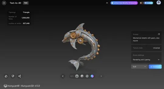 텐센트 '훈위안 3D 생성 엔진'. 텐센트 제공
