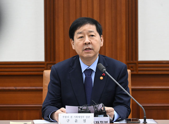구윤철 부총리 겸  기획재정부 장관이 12일 정부서울청사에서 대외경제장관회의를 주재하고 있다. [기재부]