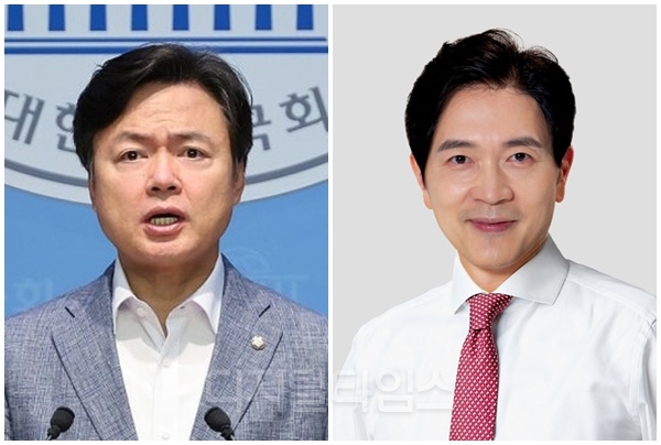 김현정(왼쪽) 더불어민주당 원내대변인과 박성훈 국민의힘 수석대변인. [디지털타임스 DB, 연합뉴스]