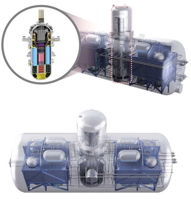 SMART100을 적용한 안전격납용기(SCV) 개념도. 원자력연 제공.

