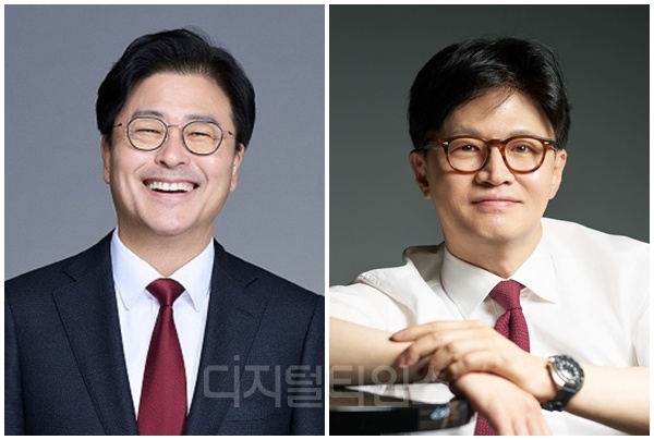 김종혁(왼쪽) 전 국민의힘 최고위원과 한동훈 전 대표. [디지털타임스 DB]