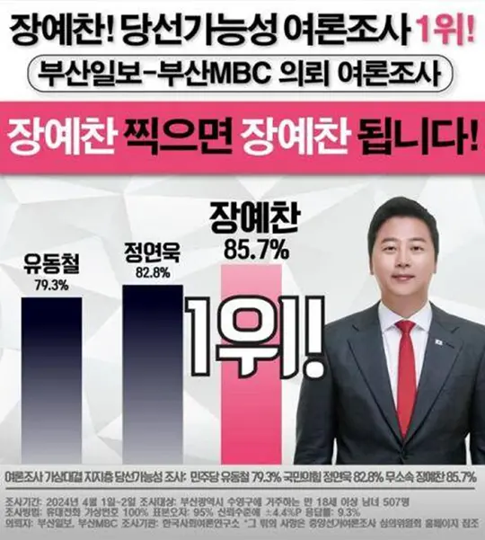 2024년 제22대 총선 당시 문제된 장예찬 당시 부산 수영구 무소속 국회의원 후보(현 국민의힘 여의도연구원 부원장)의 카드뉴스.<온라인 커뮤니티 캡처>