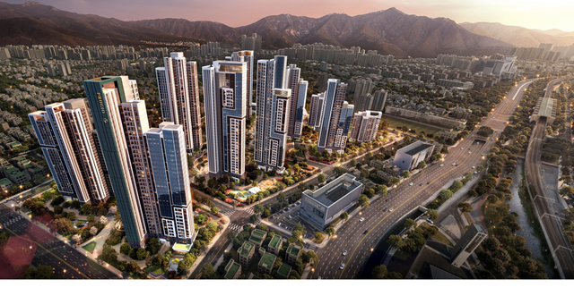 부산 사직4구역 재개발 ‘푸르지오 그라니엘’ 조감도. [대우건설 제공]