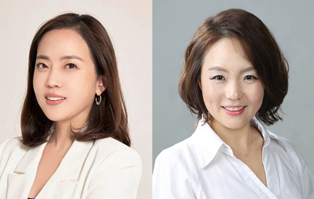 정정윤(왼쪽) 한국GM 최고전략책임자(CSO)와 윤명옥 최고마케팅책임자(CMO). 한국GM 제공