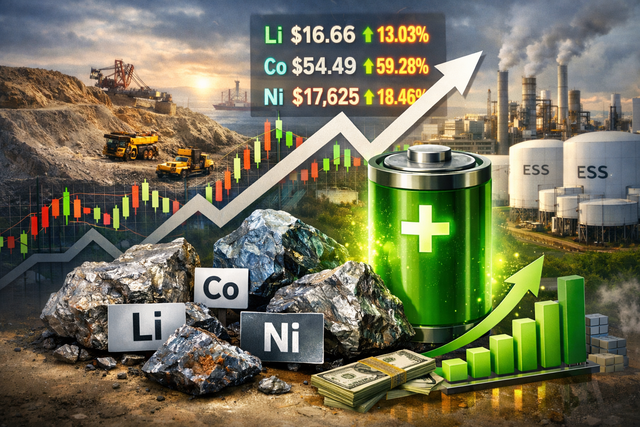 탄산리튬 가격은 지난 14일 기준 ㎏당 16.66달러를 기록했다. 이는 전주 평균 대비 13.03%, 전월 평균 대비 39.53% 오른 수치다. 챗GPT 생성 이미지.