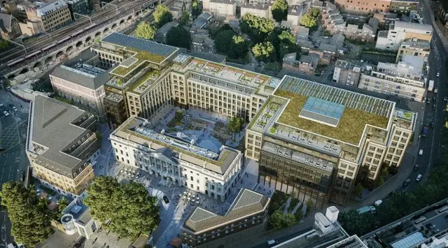 중국이 영국 런던에 지으려고 하는 신축 주영 중국대사관의 조감도.   [CBRE 캡처]