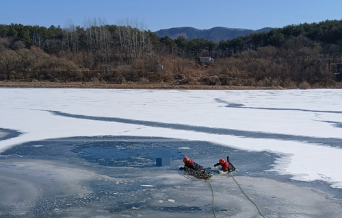 금강 사고 현장의 모습 [옥천소방서 제공]