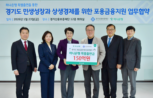 경기신보가 하나은행과 대규모 금융지원 협약을 맺었다.