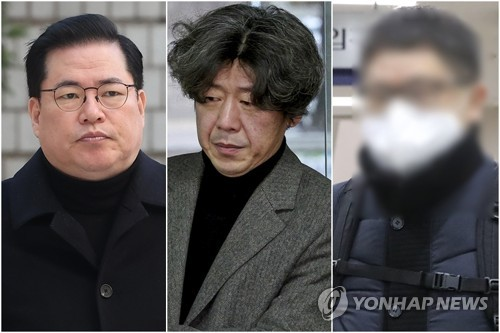 유동규 전 성남도시개발공사 기획본부장(맨 왼쪽부터), 남욱 변호사, 정영학 회계사 [연합뉴스 자료사진]