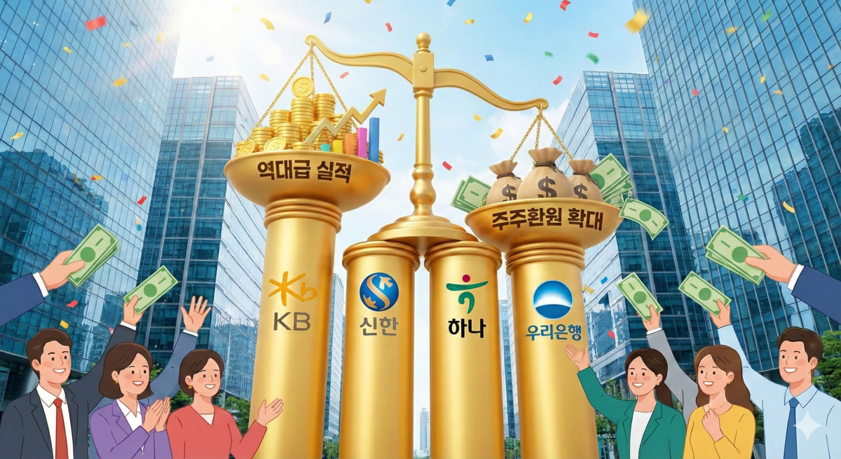“돈 번 만큼 돌려준다”…4대 금융, 역대급 실적에 주주환원 ‘풀가동’