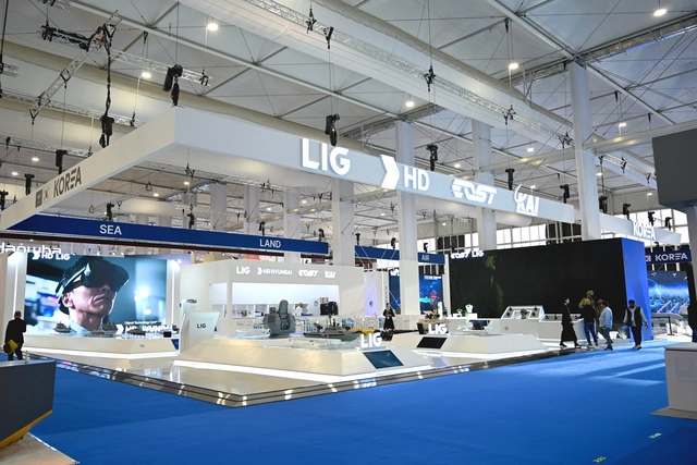 WDS 2026에 참가한 LIG넥스원 전시부스 모습. LIG넥스원 제공
