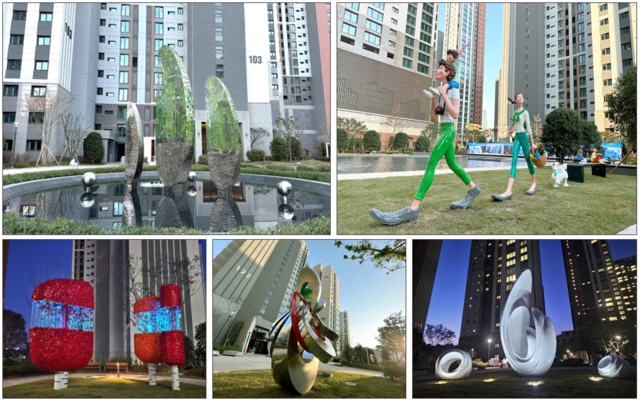 ‘두산위브더제니스오션시티’에 배치된 5점의 예술 작품. [두산건설 제공]