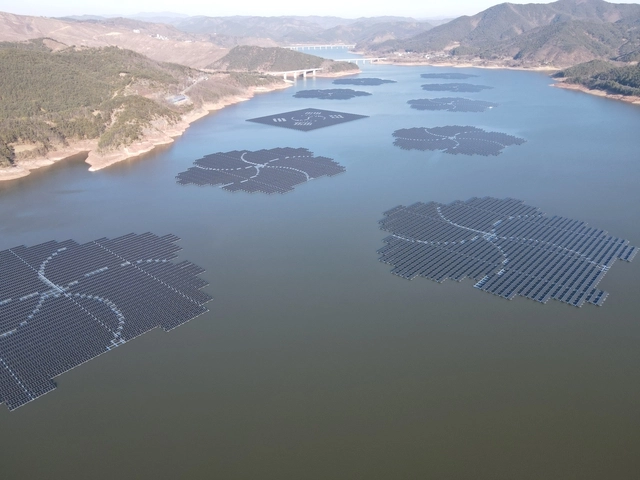 경상북도 안동시 임하면의 임하댐 수상태양광 [한수원 제공]

