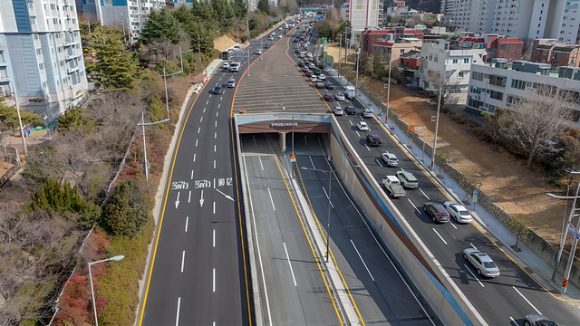 만덕센텀고속화도로 개통 앞두고 촬영한 만덕IC. [GS건설 제공]