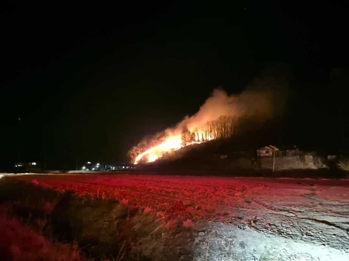 양양서 발생한 산불. 강원특별자치도산불방지대책본부