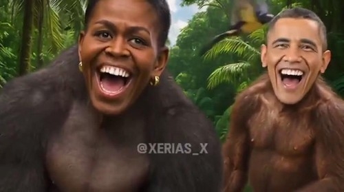 트루스소셜에 올라온 오바마 전 대통령 조롱 영상.  [트루스소셜 화면 캡처. 재판매 및 DB 금지]