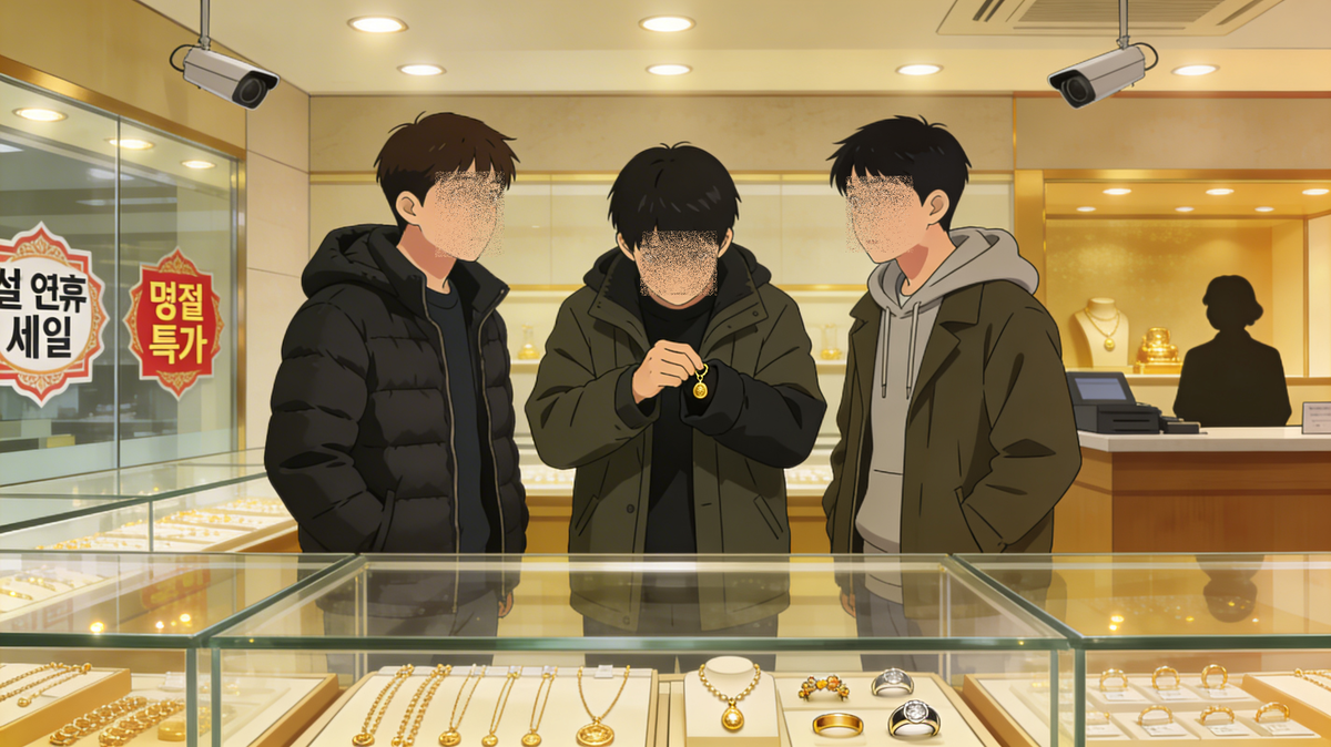 “금값 올라서…” 금은방 구경하는 척 금팔찌 등 훔친 10대 3인조 검거