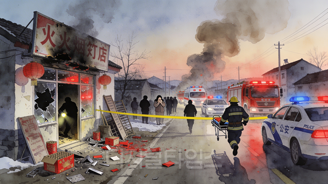 중국 춘제 기간 폭죽 사고로 인명피해.[퍼플렉시티 AI 생성 이미지]