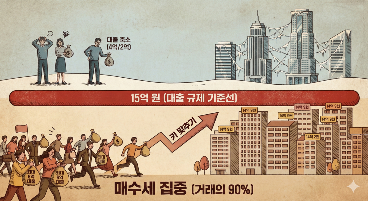 “6억 대출 집만 팔렸다”…서울 아파트 매매 10건 중 9건 ‘15억 이하’