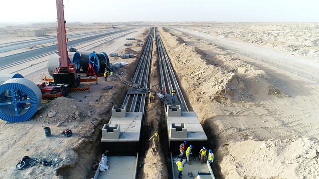 대한전선이 턴키 역량을 앞세워 북미 해상풍력 시장 공략에 나선다. 사진은 중동 대한전선 초고압 전력망 턴키 공사 현장. 대한전선 제공