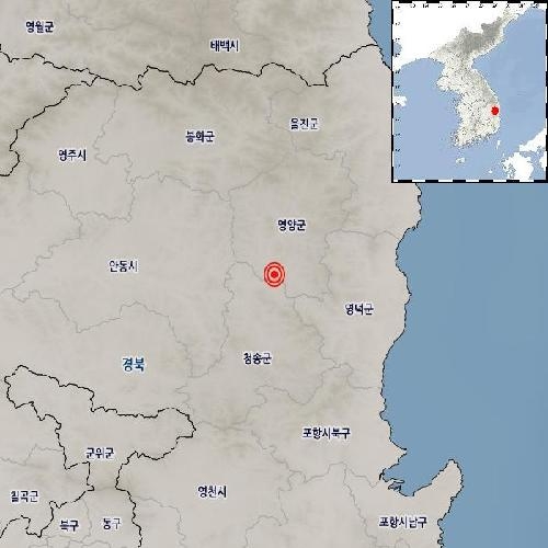 영양 지진 진앙 위치도 [기상청 제공]